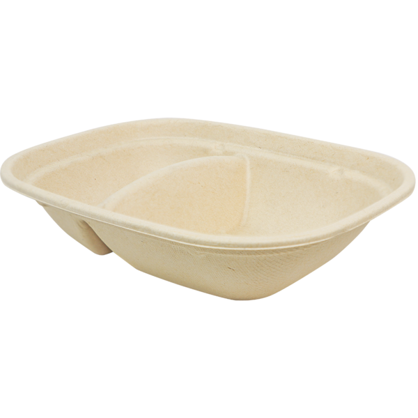 World Centric 8.7x6.7x2 in (24 oz) Fiber Box, 2–Compt | 210-Series | 400/cs