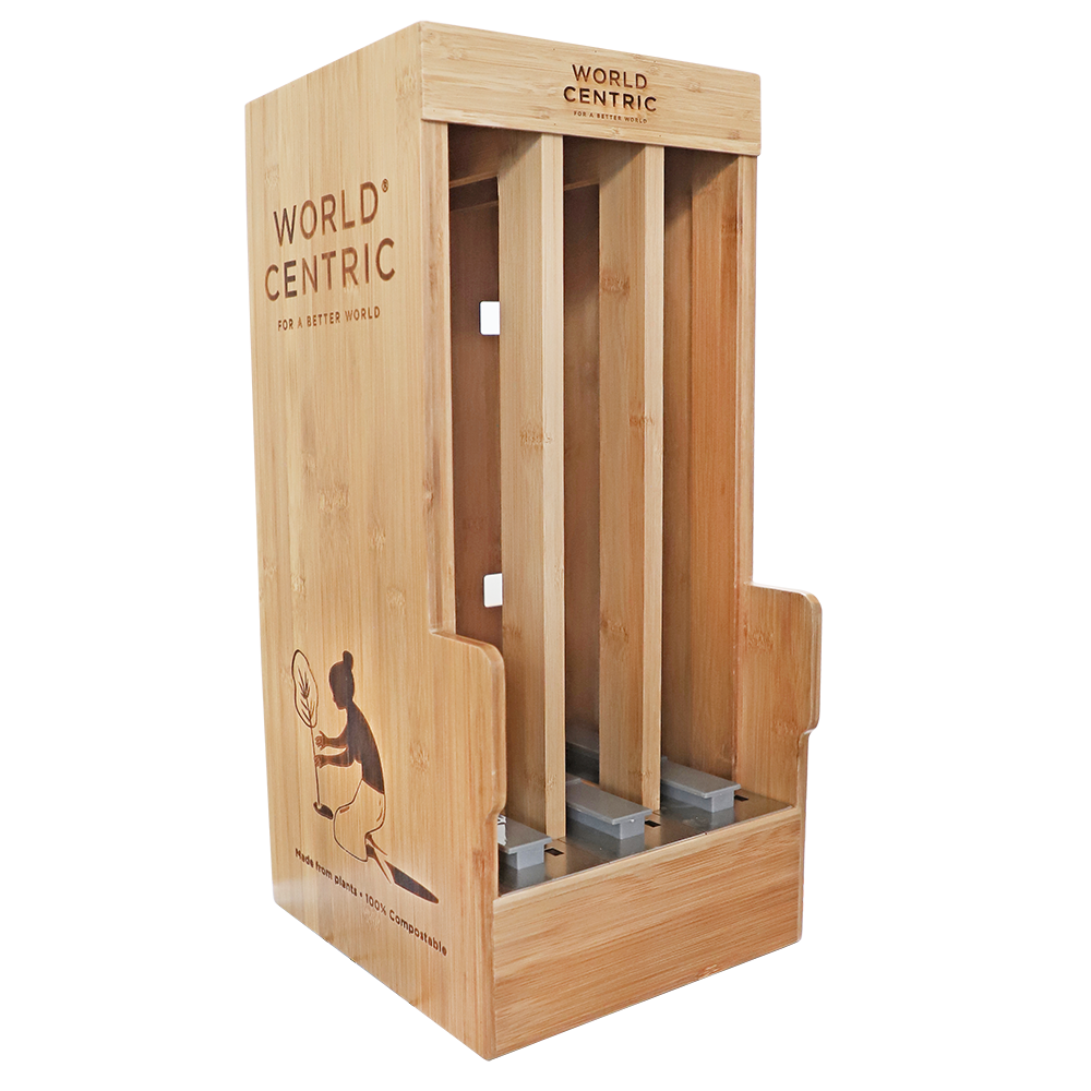 World Centric Bamboo Cutlery Dispenser Cabinet, without towers | 1/cs