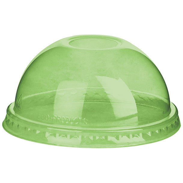 EcoProducts GreenStripe Compostable Cold Cup Lids (Dome | No Hole | Fits 9 - 24oz. Cold Cups) | 93-Series | 1000/cs