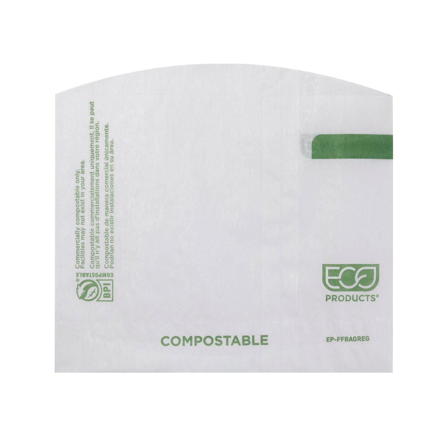 EcoProducts Compostable Dry Wax White French Fry Bag (5.5x4.5) | 1000/cs