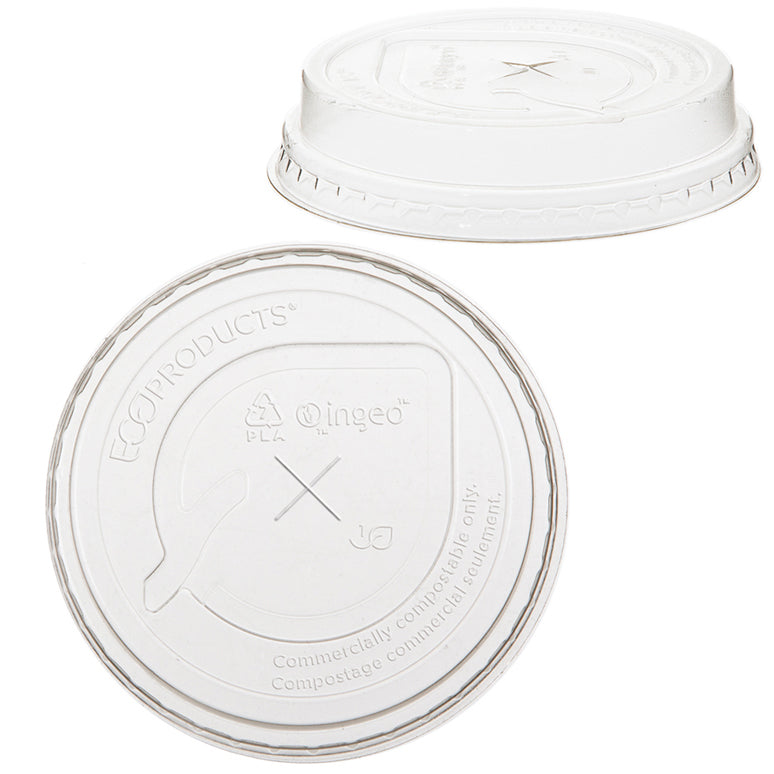 EcoProducts GreenStripe® Compostable Cold Cup Flat Lids (Fits 7 &10oz. Cold Cups) | 92-Series | 1000/cs