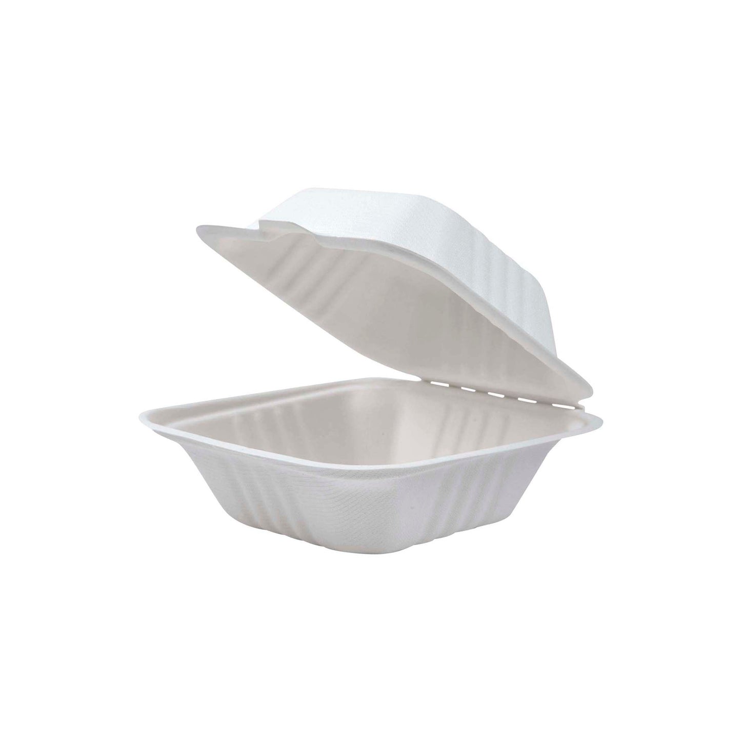 EcoProducts Vanguard™ Compostable Light Duty Molded Fiber Clamshells (6in x 6in x 3in) | 500/cs
