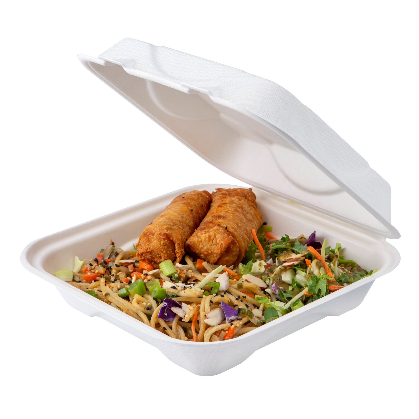 EcoProducts Vanguard™ Hinged Molded Fiber Clamshell (9" x 9" x 3” | Soak Proof) | 200/cs