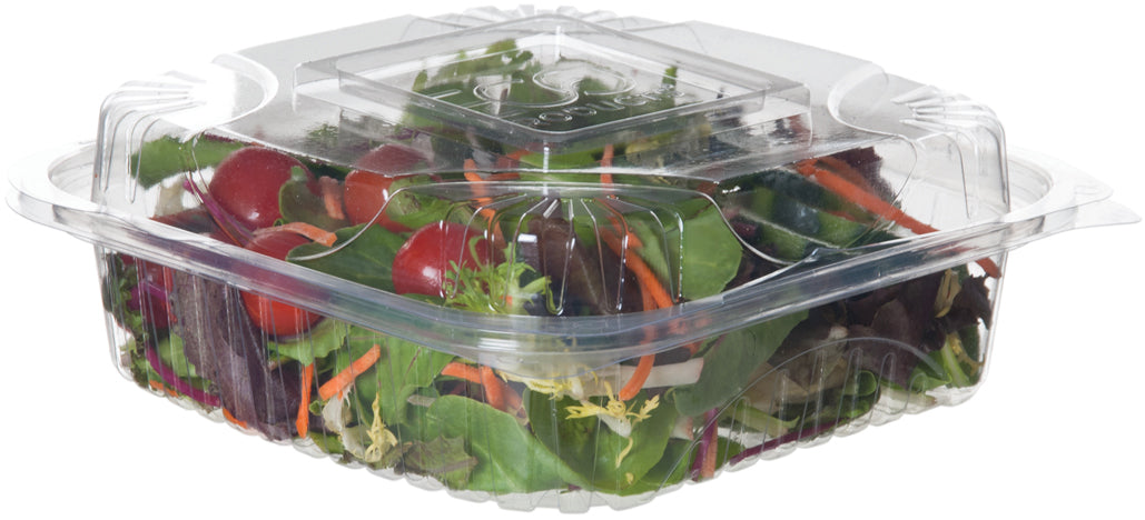 EcoProducts Compostable Clear Clamshells (8in x 8in x 3in) | 160/cs