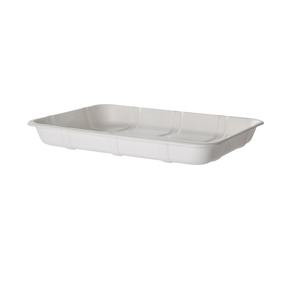 EcoProducts Vanguard™ Compostable Lined Molded Fiber Meat & Produce Trays (4D | 9.5 x 7.17 x 1.13in) | 300/cs