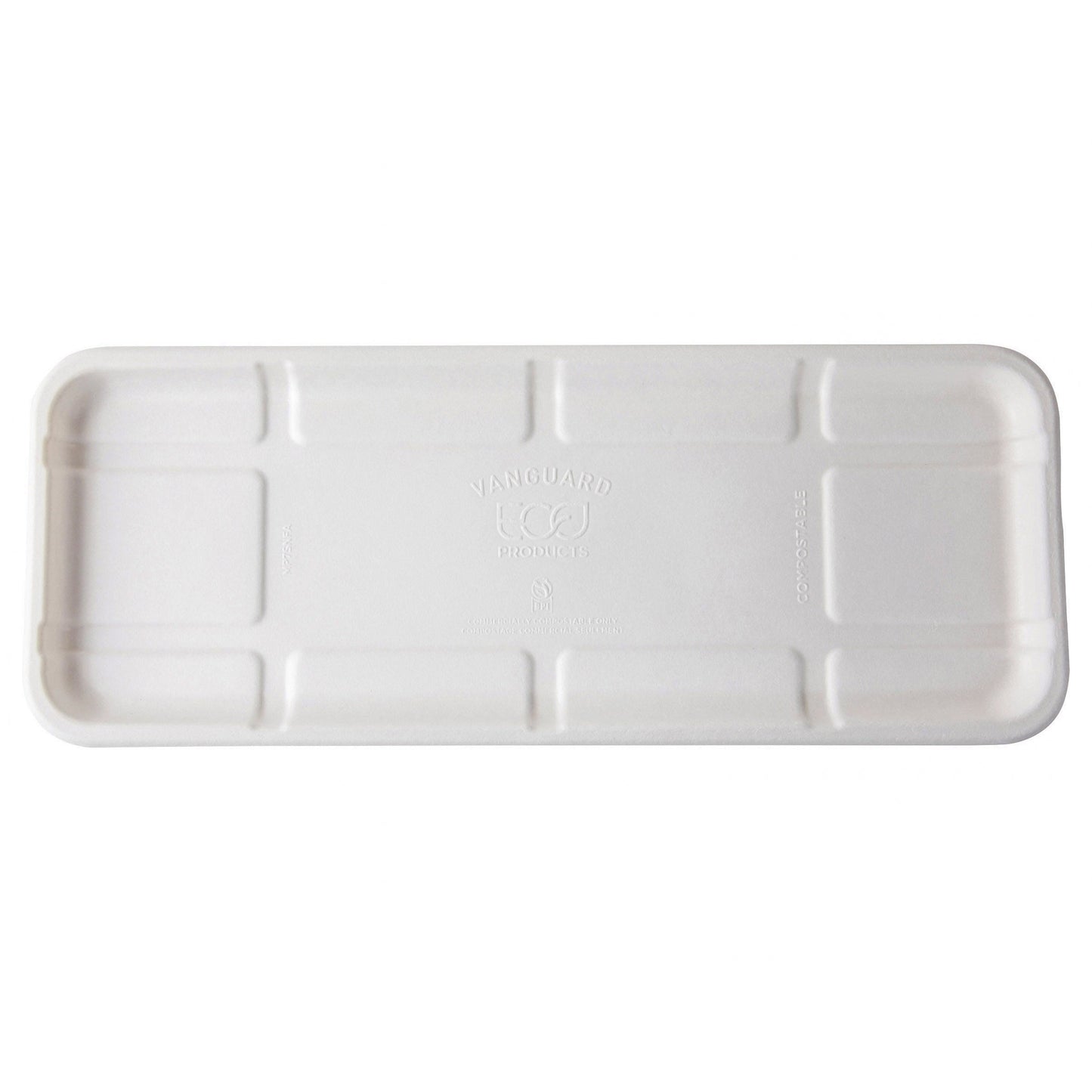 EcoProducts Vanguard™ Compostable Lined Molded Fiber Meat & Produce Trays (7S | 14.75” x 5.75" x 0.625”in) | 400/cs
