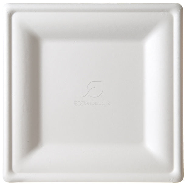 EcoProducts Compostable Molded Fiber Plates (Square | Medium) | 500/cs