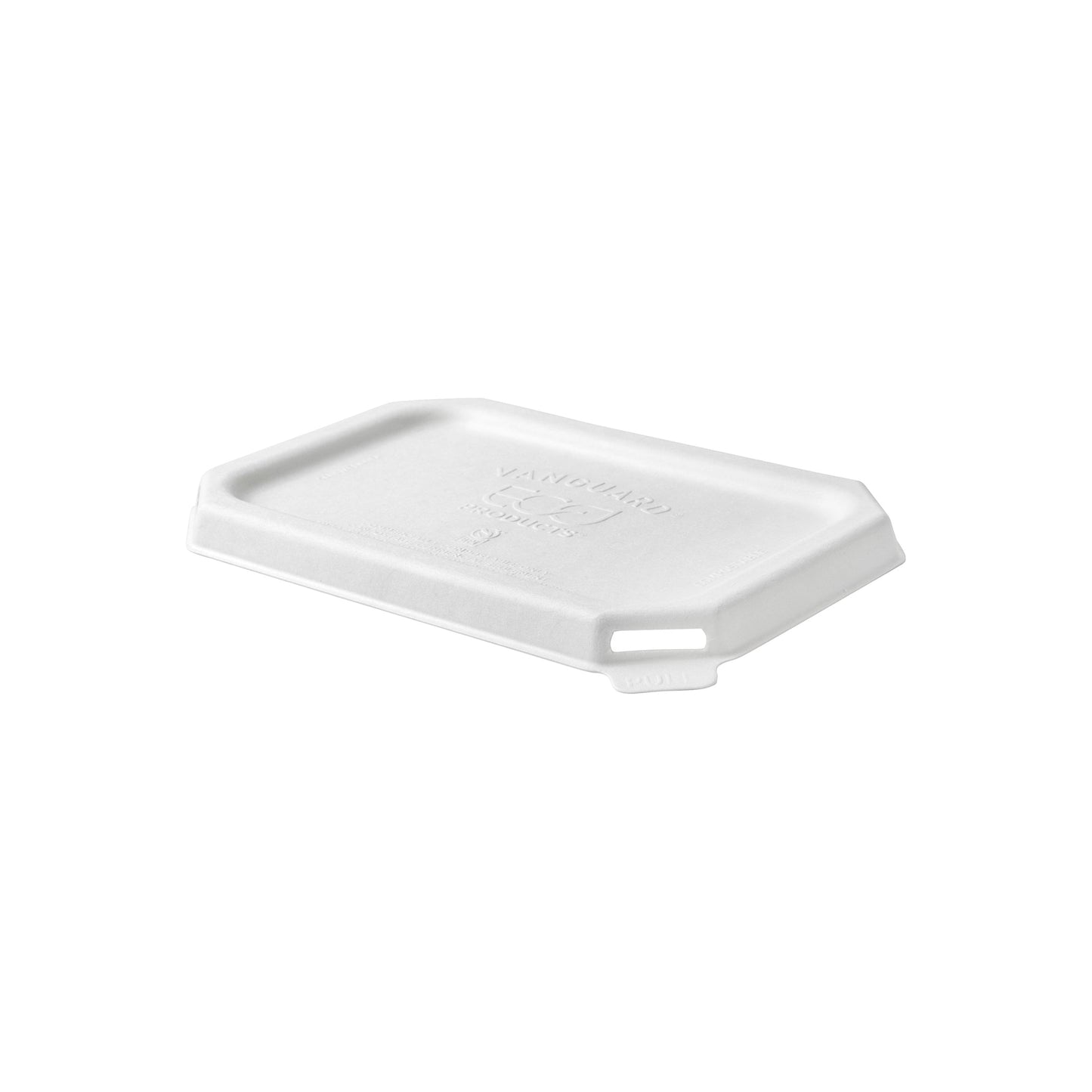 EcoProducts Vanguard™ WorldView™ Compostable Flat Rectangle Molded Fiber Lid (Fits SCRC16 Molded Fiber Container) | 219-Series | 400/cs