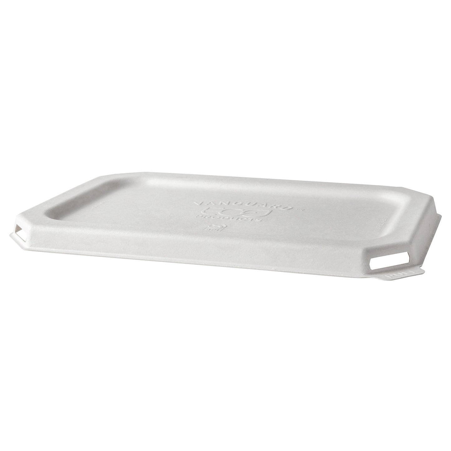 EcoProducts Vanguard™ WorldView™ Compostable Flat Molded Fiber Lid (Fits 24 and 32oz. Rectangle Molded Fiber Take-Out Containers) | 229-Series | 400/cs