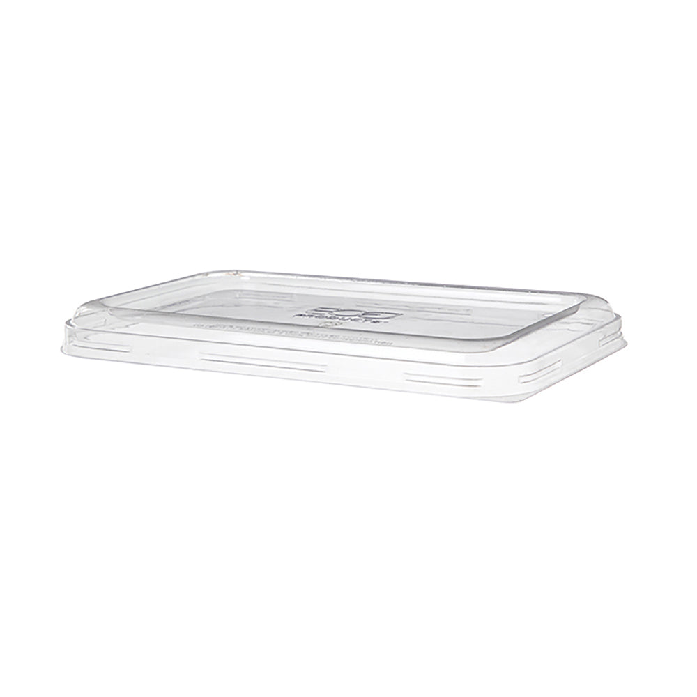 EcoProducts WorldView™ Compostable Lid (Low Profile Vented | Fits 24 - 32oz. Rectangle Molded Fiber Take-Out Containers) | 229-Series | 400/cs
