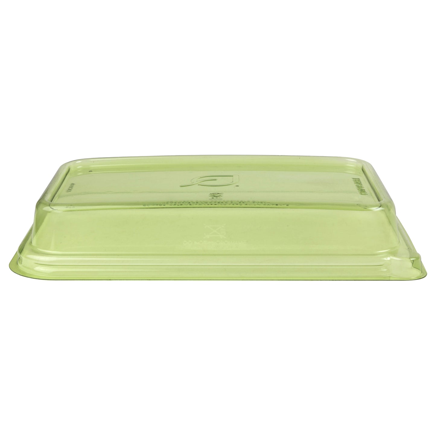 EcoProducts Veridian™ WorldView™ Compostable Lid (Fits 24 - 32oz. Rectangle Sugarcane Take-Out Containers | Green) | 229-Series | 200/cs