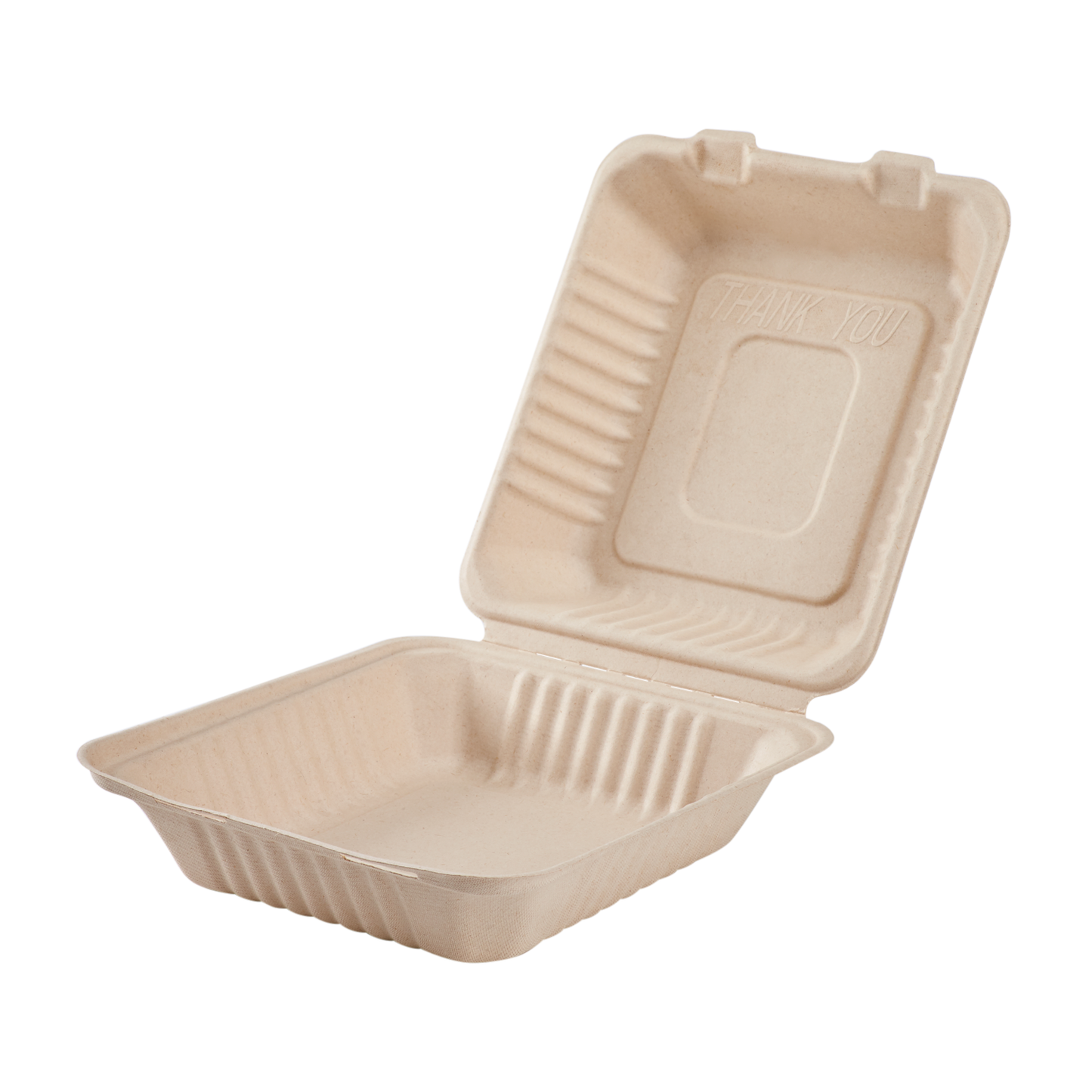 Karat Earth 8 x 8 Fiber Hinged Container | White | PFAS-Free