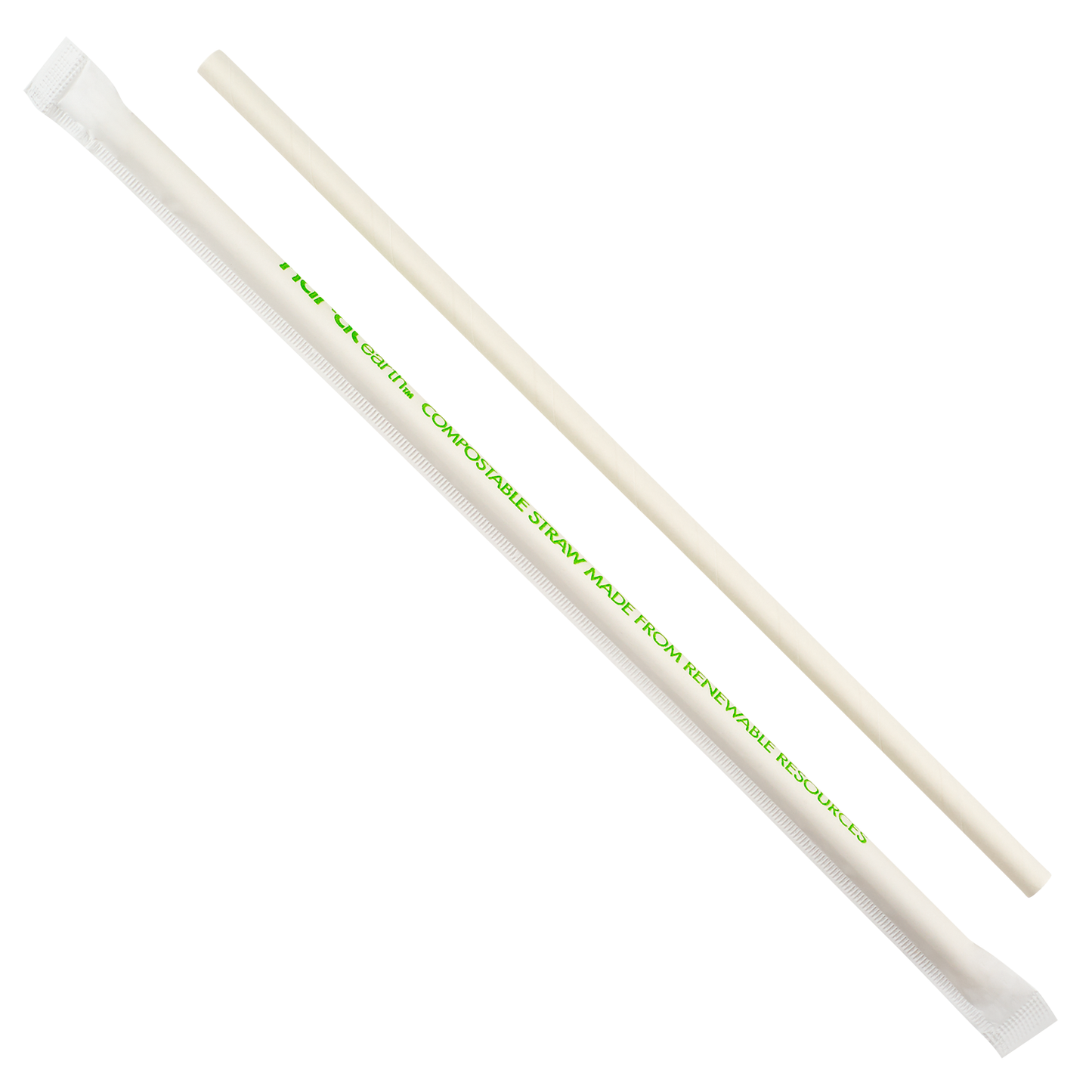 Karat Earth Paper Jumbo 9" Straw | Wrapped | White