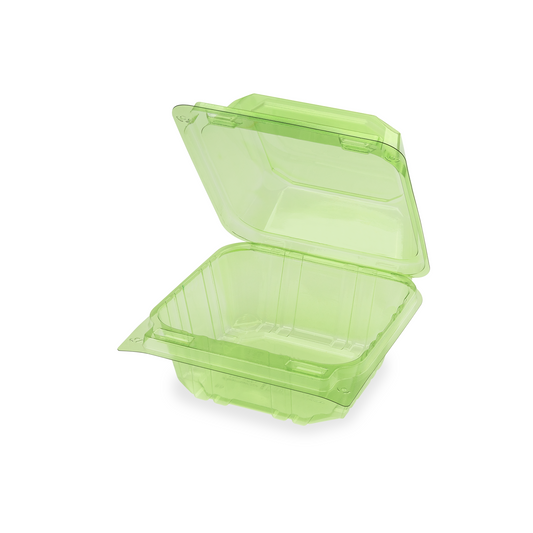 Karat Earth 6 x 6 PLA Hinged Container | Green
