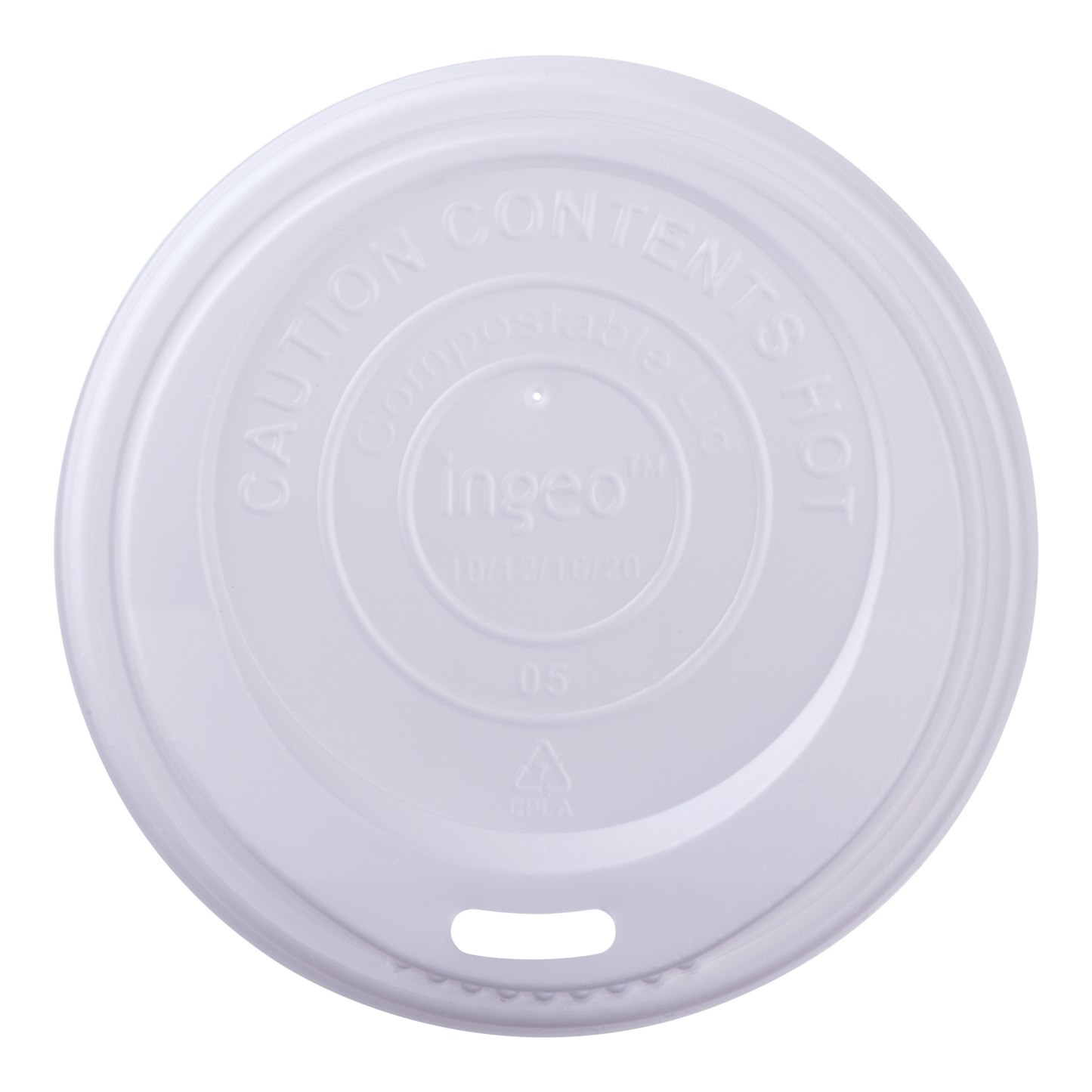 91-Series Lid | Karat Earth Compostable Sipper dome lid for 10-20oz Hot Cup | White