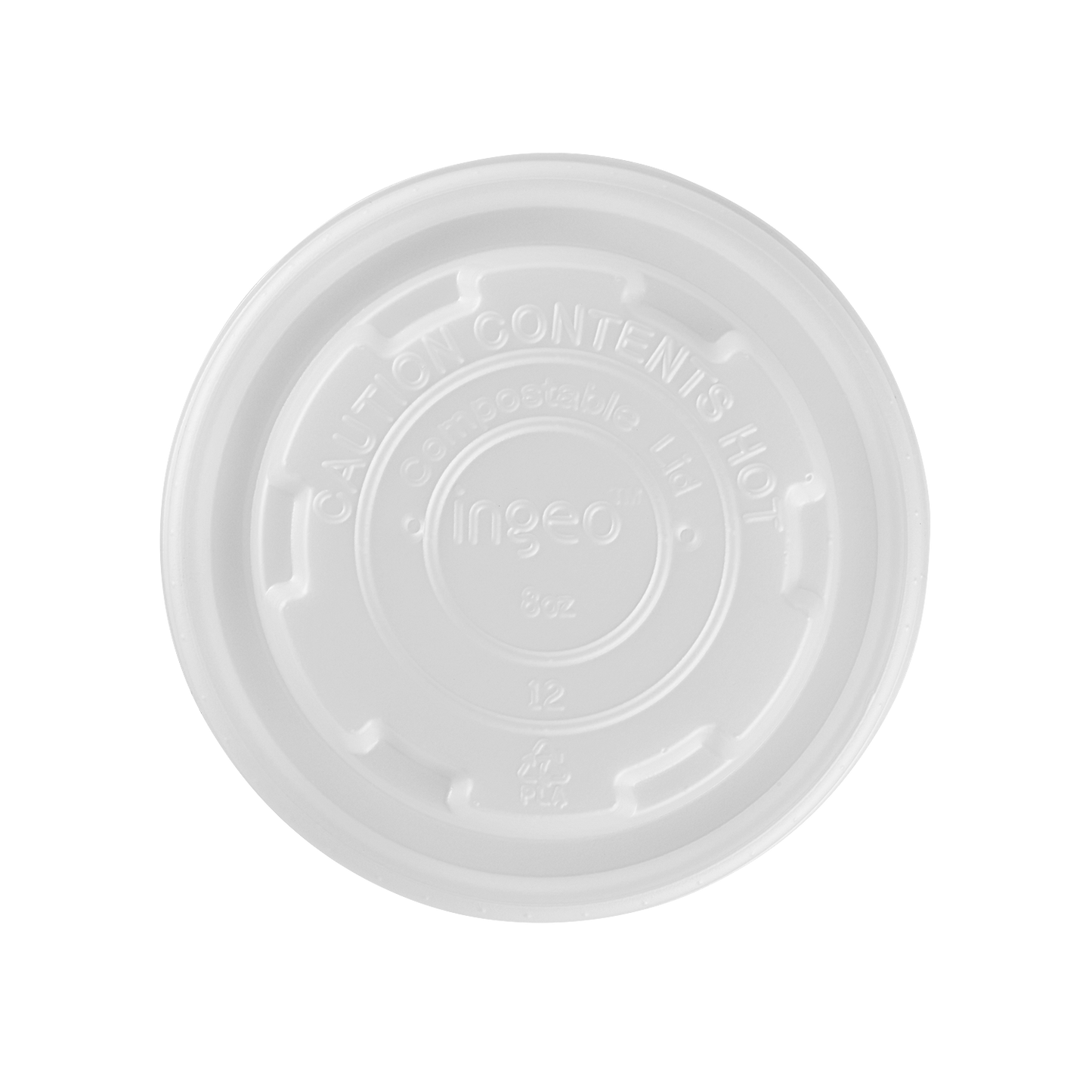 190-Series Lid | Karat Earth Compostable Flat lid for 6-10oz Compostable Paper Food Container