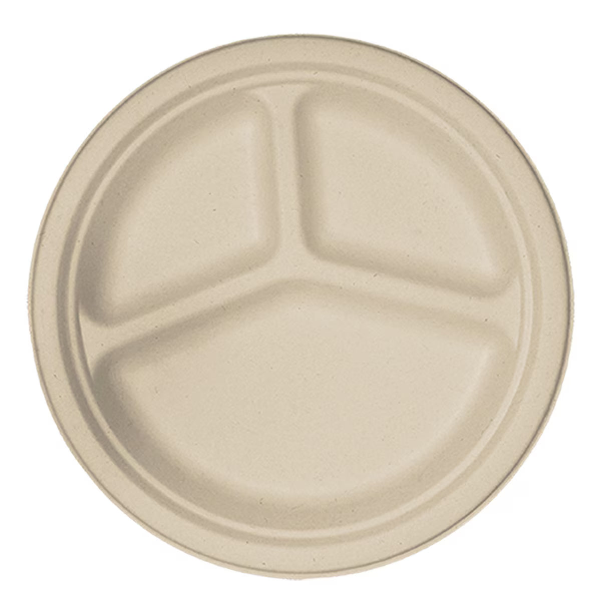 World Centric 9" Fiber Plate, 3-Compt | 1000/cs