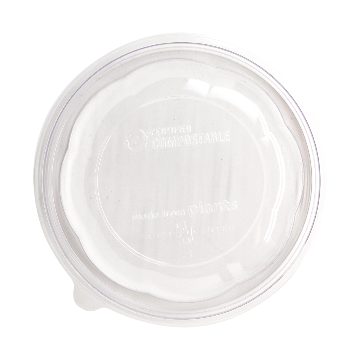 World Centric 450-Series Lid - PLA - 16 oz Salad Bowls, Dome, Clear | 450/cs