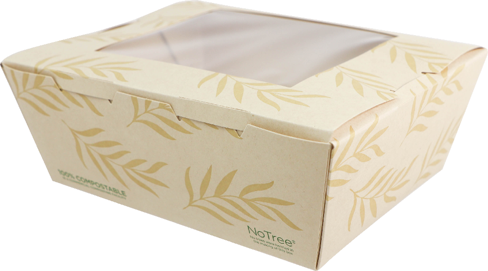 World Centric 7x5.7x2.5” (46 oz) #8 NoTree Container with PLA Window | 200/cs