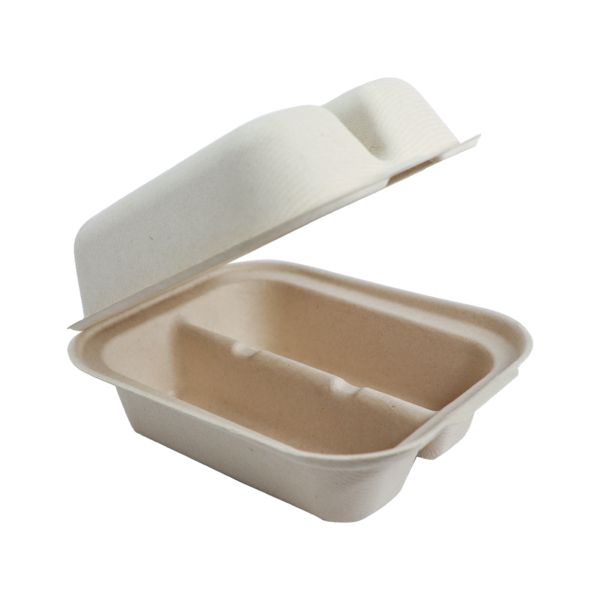 World Centric 8x5x3” Fiber Taco Box, 2-Compt | 300/cs