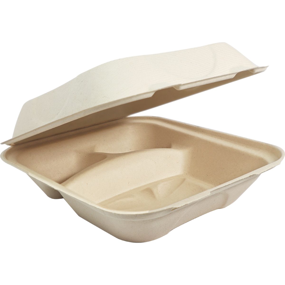 World Centric 8x8x3" Fiber Clamshell, 3-Compt | 300/cs
