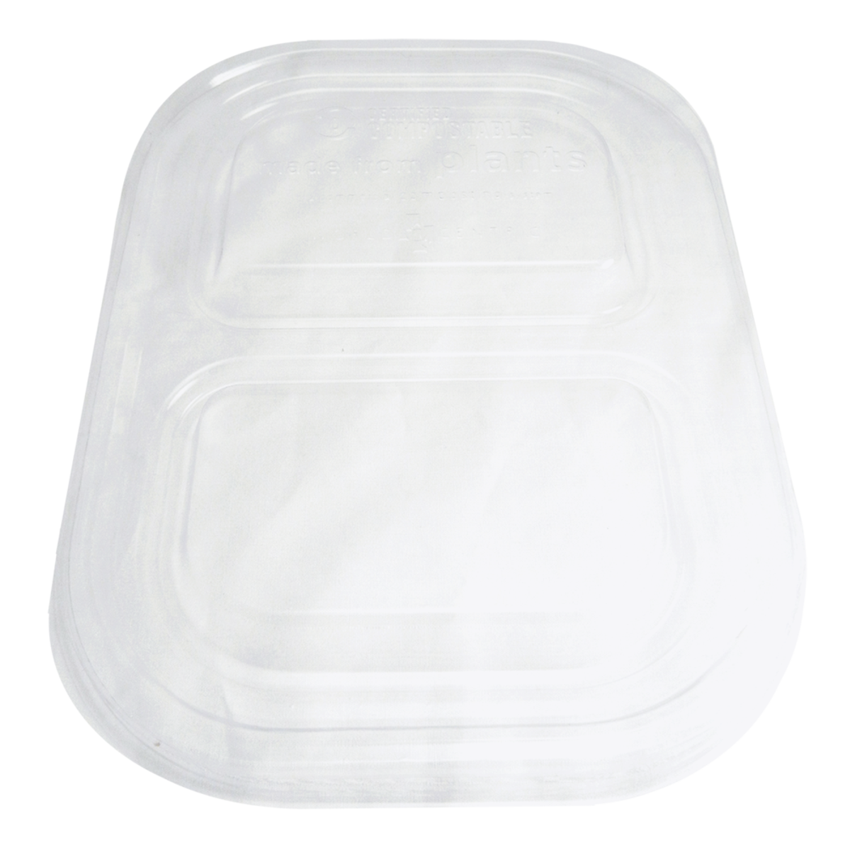 World Centric 220-Series Lid - 8x6" Containers, Clear, 2-Compt | 400/cs
