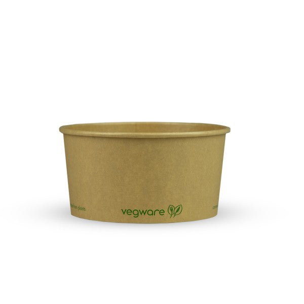 Vegware 34oz/1000ml round kraft food container, 150-Series | 150-Series | 300/cs