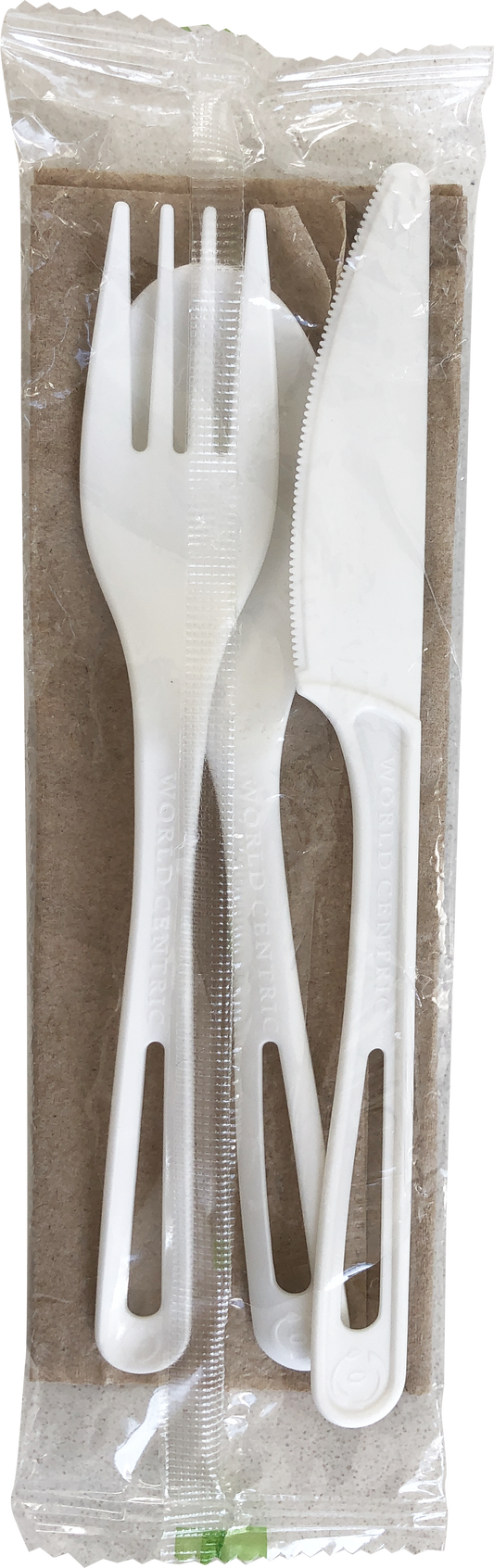 6” Ribbed TPLA Set: (Fork, Knife Spoon, Napkin) | 250/cs