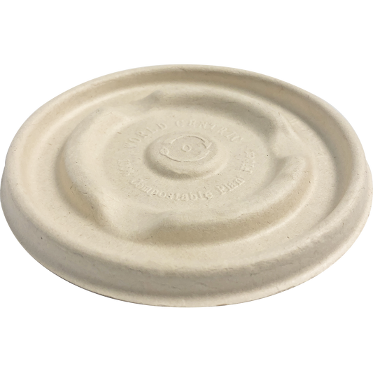 World Centric 408-Series Lid - Fiber - 8 oz Fiber Barrel Bowl | 500/cs