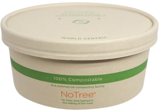 World Centric 24 oz NoTree Wide Paper Bowl   | 175-Series | 300/cs