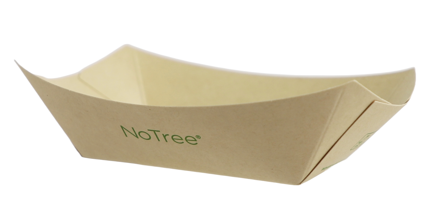 World Centric 1/2 LB No Tree Boat Tray | 1000/cs