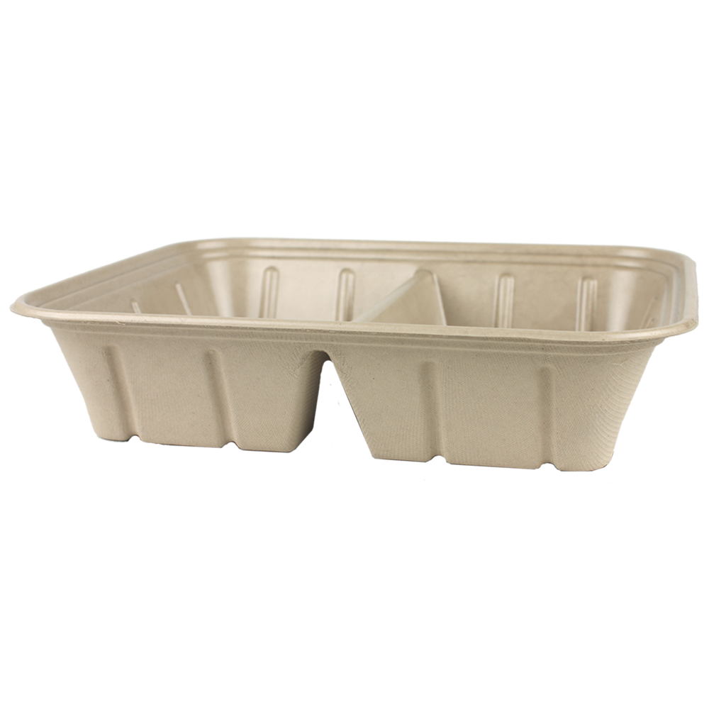 World Centric Half Size (112 oz) Fiber Catering Pan Laminated, 2-Compt   | 901-Series | 200/cs