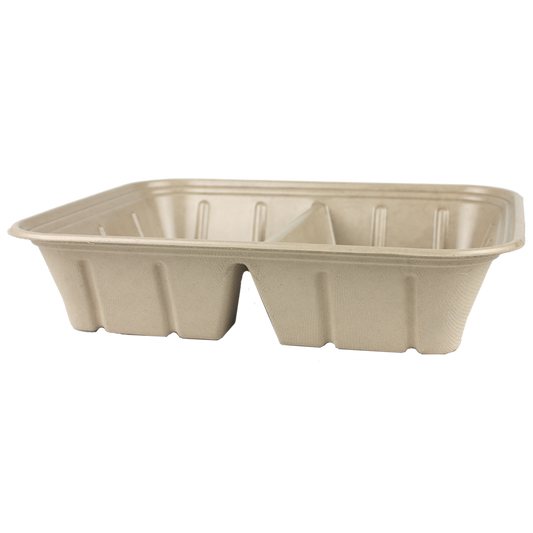 World Centric Half Size (112 oz) Fiber Catering Pan Laminated, 2-Compt   | 901-Series | 200/cs