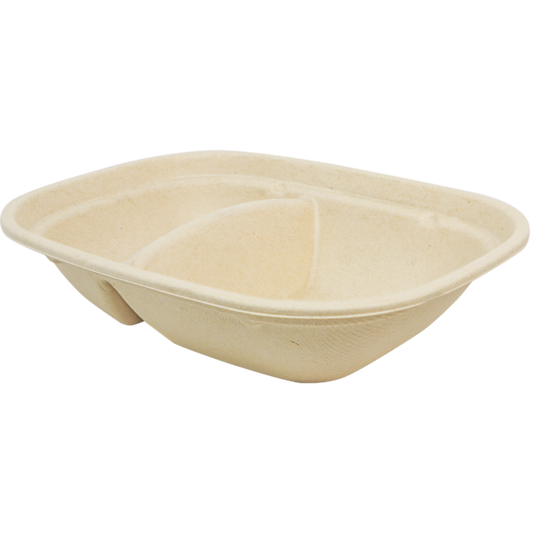 World Centric 8.7x6.7x2 in (24 oz) Fiber Box, 2–Compt  | 210-Series | 400/cs