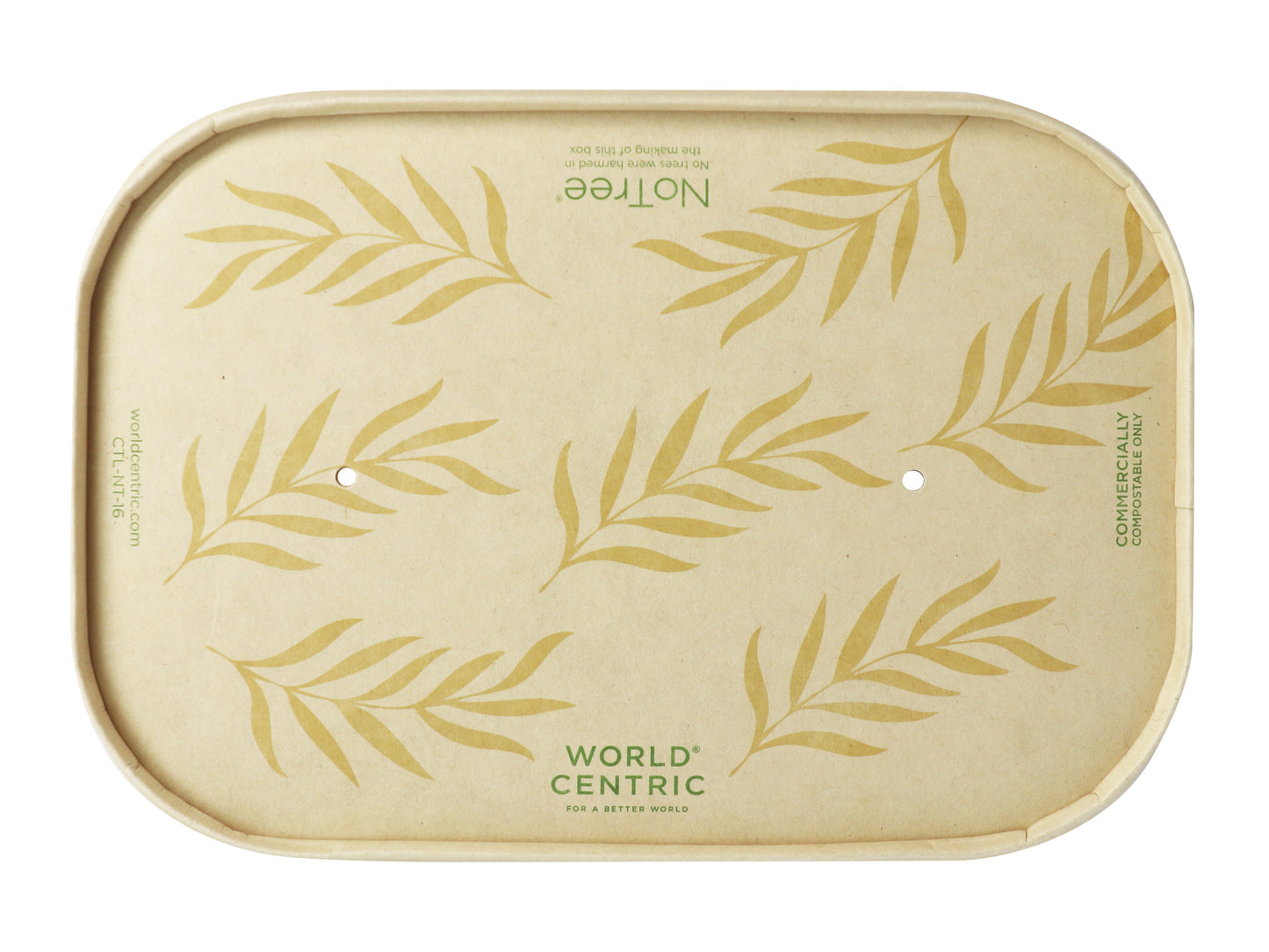 World Centric 270-Series Lid - Paper - NoTree Rectangular Containers | 300/cs