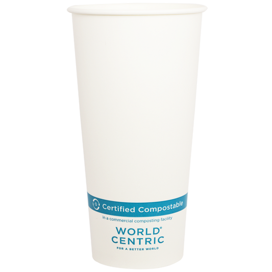 World Centric 22 oz FSC® Paper Cold Cup, White   | 97-Series | 1000/cs