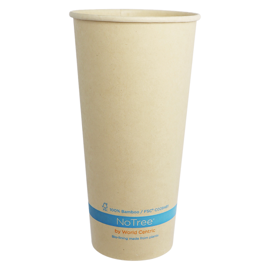 World Centric 22 oz NoTree Paper Cold Cup,  Kraft   | 97-Series | 1000/cs