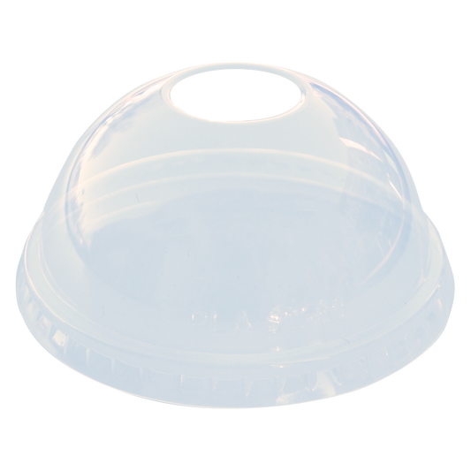 World Centric 97-Series Lid - PLA - 12-22 oz Cold Cups, Dome, Straw Hole | 1000/cs