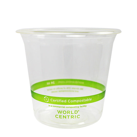 World Centric 24 oz Round Deli Container, Clear   | 610-Series | 500/cs