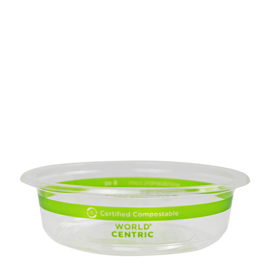 World Centric 8 oz Round Deli Container, Clear   | 610-Series | 1000/cs
