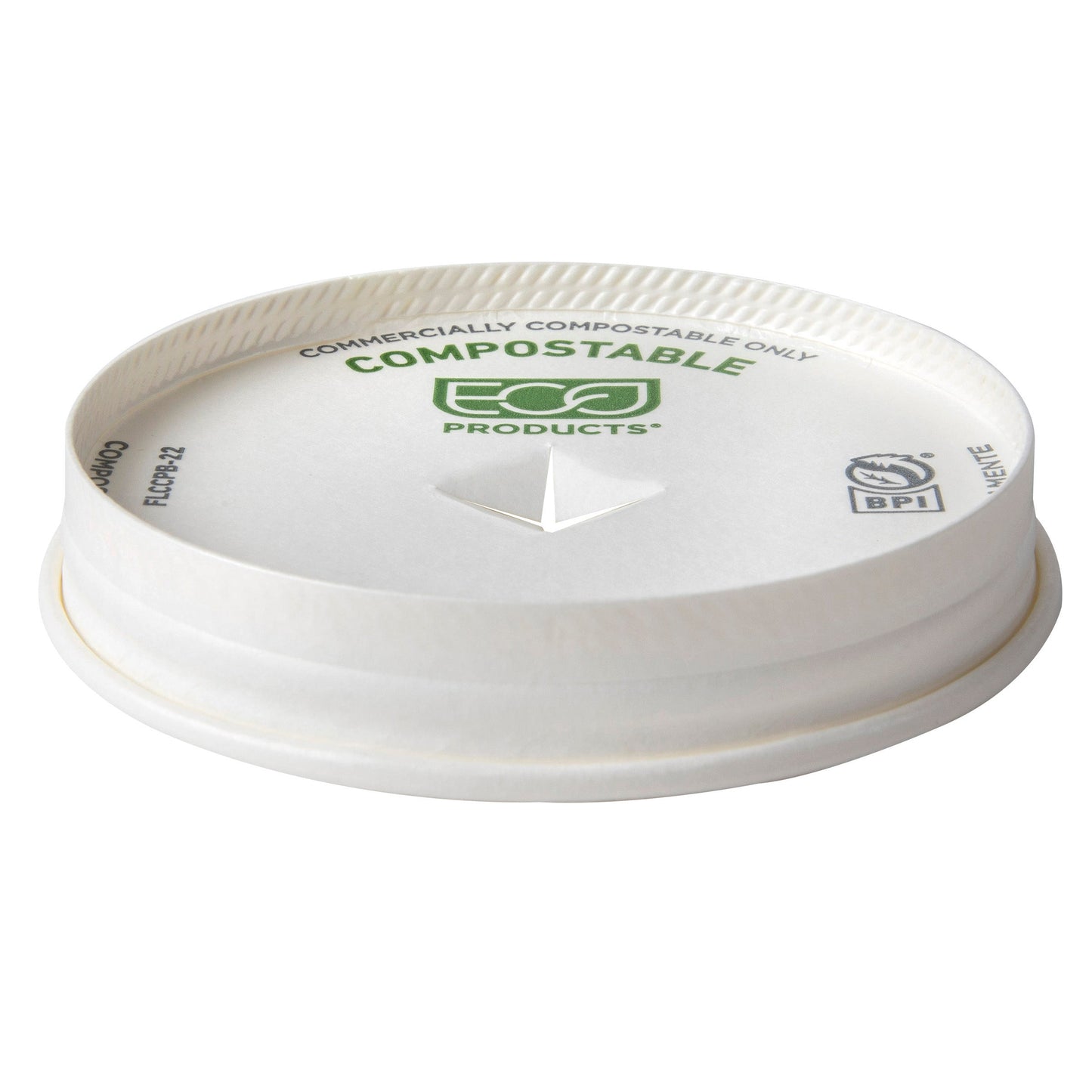 EcoProducts Compostable Paper Cold Cup Lid (X-Slot | 90mm) | 99-Series | 1000/cs