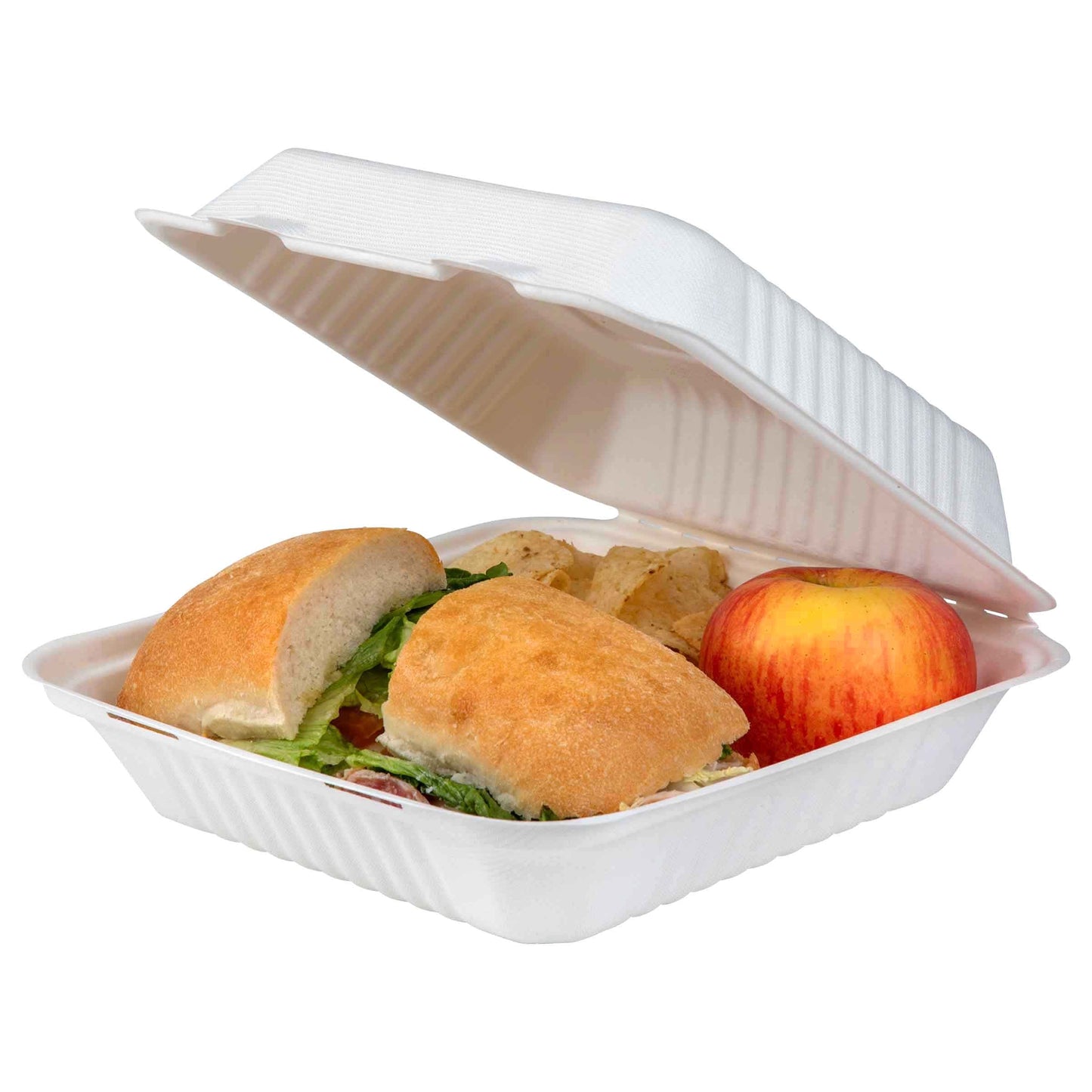 EcoProducts Vanguard™ Compostable Light Duty Molded Fiber Clamshells (9in x 9in x 3in) | 200/cs