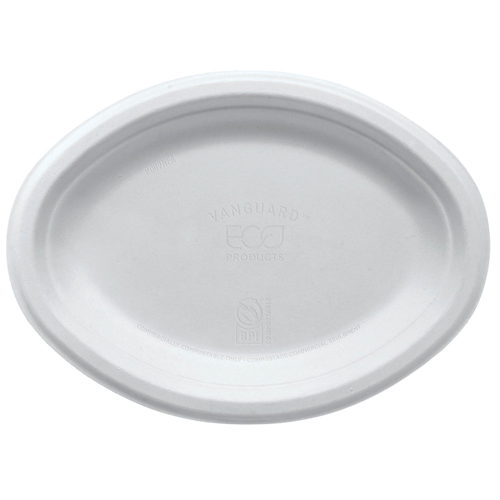 EcoProducts Vanguard™ Compostable Molded Fiber Plates (10 x 7in | Oval) | 500/cs