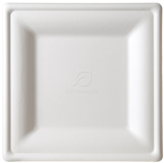 EcoProducts Compostable Molded Fiber Plates (Square | Large) | 250/cs