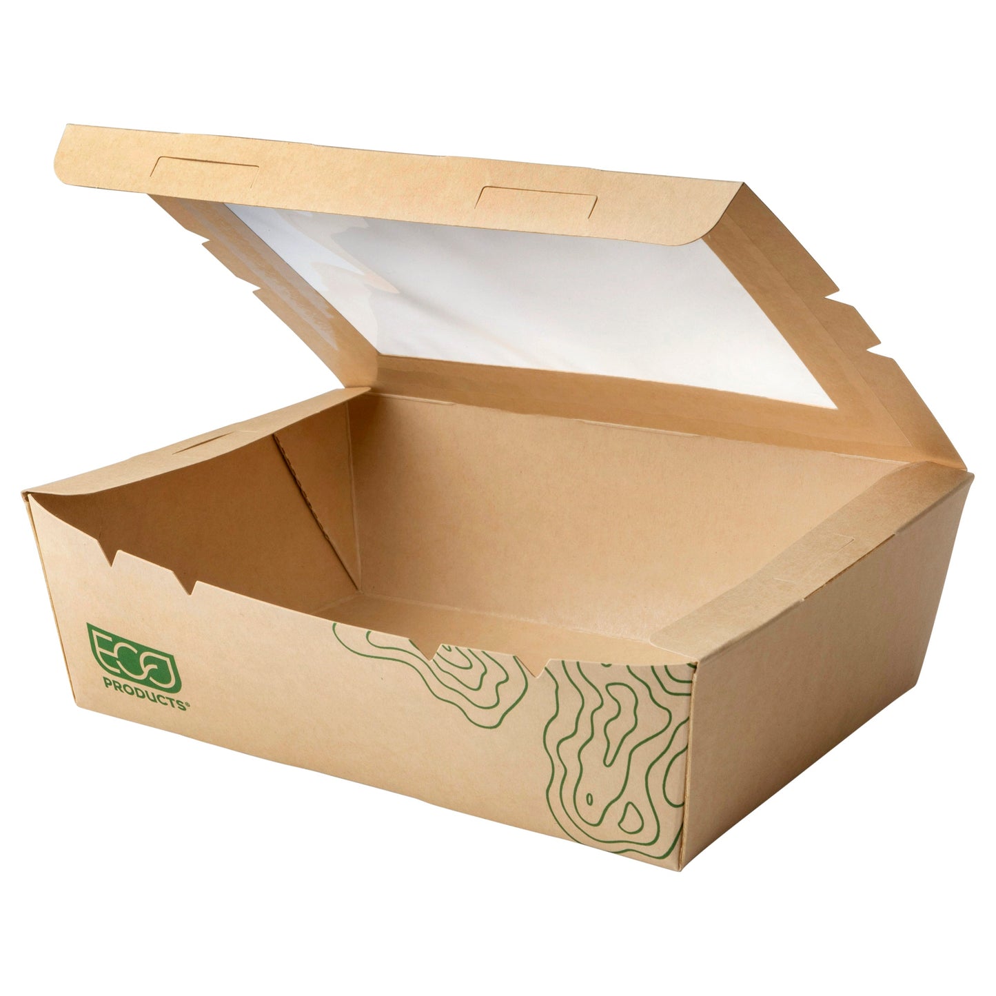 EcoProducts Compostable Windowed Food Box (#3 | 66oz) | 200/cs