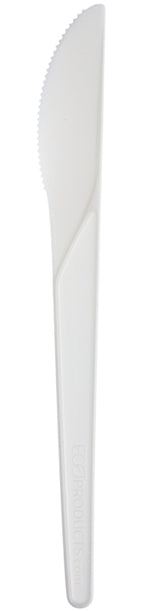 EcoProducts Plantware® Compostable Knife (6in | White | Individually Wrapped) | 1000/cs