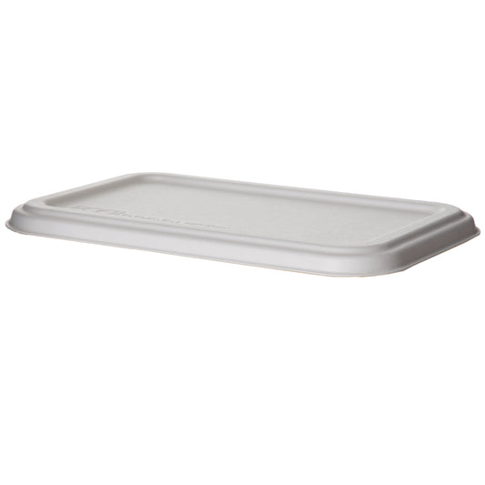 EcoProducts WorldView™ Compostable FLAT Molded Fiber Lid (Fits 24 and 32oz. Rectangle Molded Fiber Take-Out Containers) | 229-Series | 400/cs