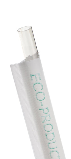 EcoProducts Compostable Straws (7.75in | Clear | Wrapped) | 9600/cs