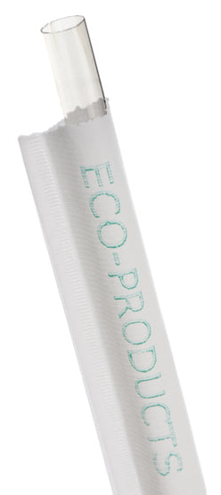 EcoProducts Compostable Straws (9.5in | Clear | Wrapped | 4800/cs) | 4800/cs