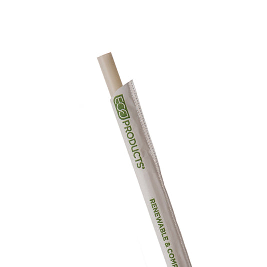 EcoProducts Compostable PHA Straws (10.25in | Beige | Wrapped | 1250/cs) | 1250/cs